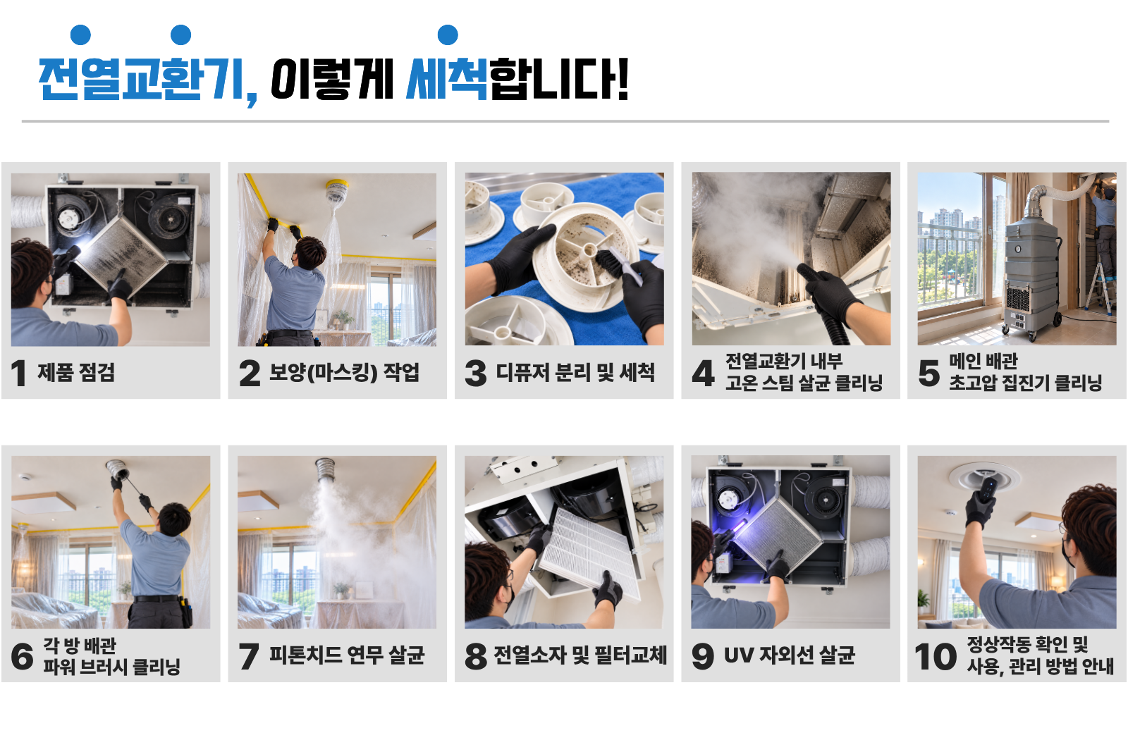 전열교환기 작업 과정