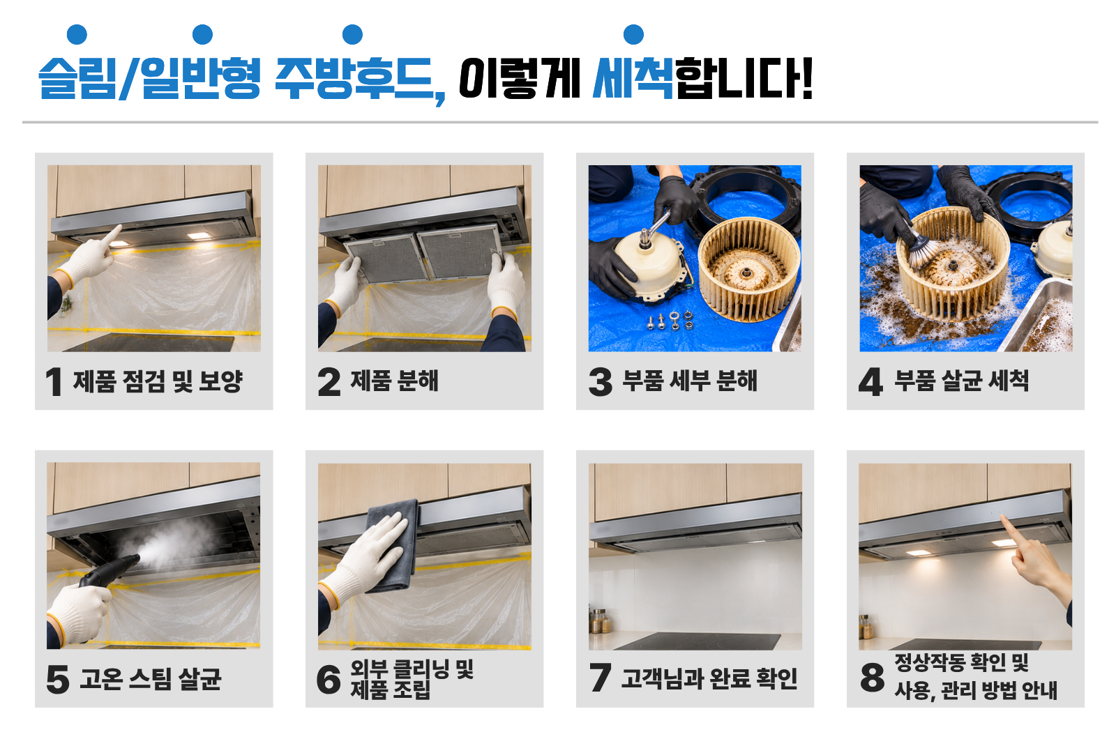 주방후드 슬림/일반형 작업 과정